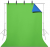 2-en-1 Photo Fond Vert Écran Bleu Écran Vert Chromakey Toile de Fond Double Face Lavable Polyester-Coton Tissu pour Studio Photographie Jeux Vidéo Streaming en Direct et Télévision, 3×2 Mètres